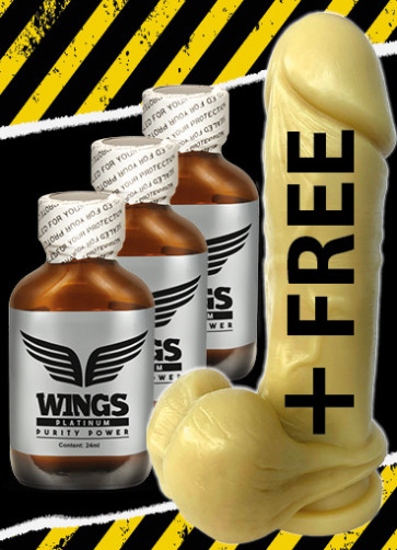 Wings Platinum Poppers - 24ml | 3er-Box "Smartpack" plus Dildo 'gratis'