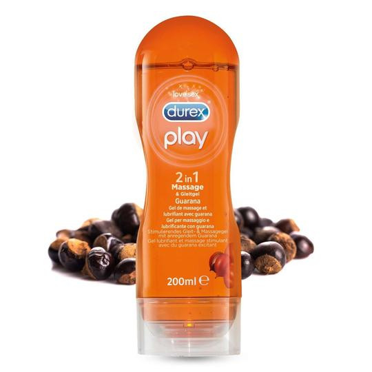 Durex Play 2 in 1, Massage & Lubricant with Guarana, Water Based, 200 ml  (6,8