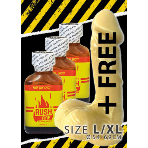 Rush Fire Poppers  - 25 ml "Smartpack" | 3er-Box plus XL Dildo 'gratis'
