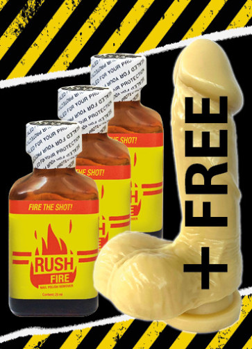 Rush Fire Poppers big - 25ml | 3er-Box "Smartpack" plus Dildo 'gratis'
