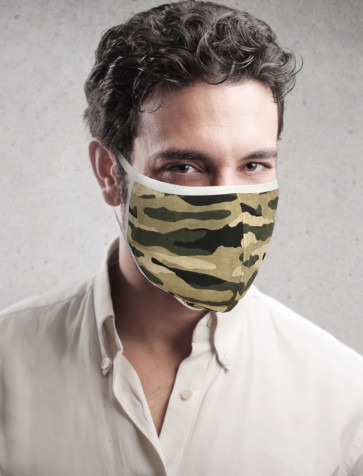 PASSION Reuseable Two Layer Cotton Face Mask, Camouflage, One Size