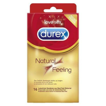 Durex Natural Feeling Condoms 16 pcs, Latex Free, with Reservoir, ⌀ 56mm, 200mm 