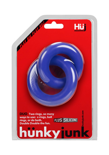 Hünky Junk Duo Linked Cock & Ball Rings, Blue