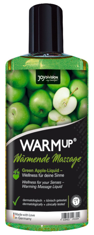 JoyDivision WarmUp Warming Massage, Green Apple Liquid, 150 ml (5,1 fl.oz.)