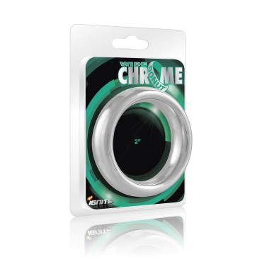 SI IGNITE Wide Chrome Donut Cockring, Chromed Metal, 5,1 cm (2,0 in)