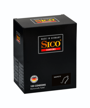 SICO Safety, Latex, 18 cm (7 in), Ø 5,2 cm (2,0 in), 100 Condoms
