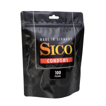SICO Pearl, Latex, Nubby, Clear, 18 cm (7 in), Ø 5,2 cm (2,0 in), 100 Condoms