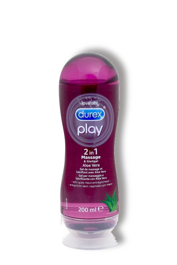 Durex Play 2 in 1, Massage & Lubricant with Aloe Vera, Water Based, 200 ml  (6