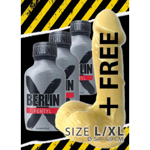 BERLIN X Poppers  big - 25 ml "Smartpack" | 3er-Box plus Dildo 'gratis'