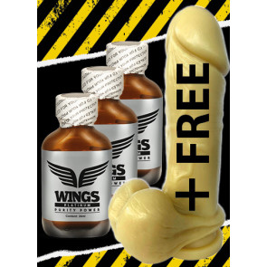 Wings Platinum Poppers - 24ml | 3er-Box "Smartpack" plus Dildo 'gratis'