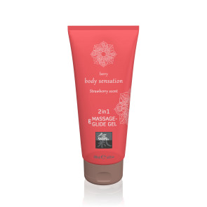 Shiatsu Massage-& Glide gel 2in1 Strawberry scent 200ml /6.8 fl.oz