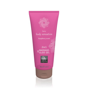 Shiatsu Massage-& Glide gel 2in1 Raspberry scent 200ml /6.8 fl.oz