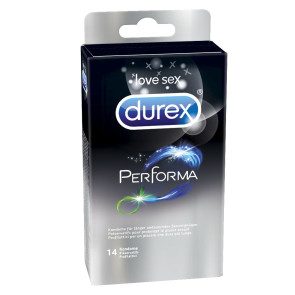 DUREX Performa Condoms with Delay Effect, Natural Rubber Latex, 14 pcs