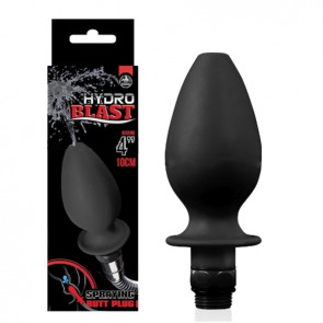 Hydro Blast, Spraying Butt Plug, Douche Nozzle, Silicone, Black, 10 cm (4 in)