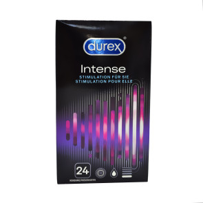 DUREX Intense 24pcs, Condoms, nubbed and ripped, with reservoir, ⌀ 56mm, 19,5cm 