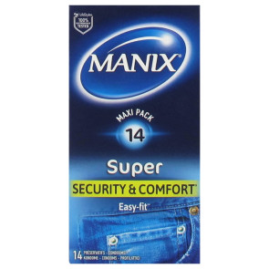 Manix Super Security & Comfort, easy fit, 14 condoms, 18 cm  