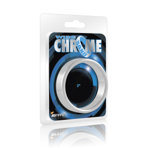 SI IGNITE Wide Chrome Band Cockring, Chromed Metal, 5,1 cm (2,0 in)