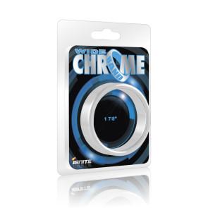 SI IGNITE Wide Chrome Band Cockring, Chromed Metal, 4,8 cm (1,88 in)