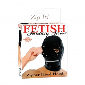 Fetish Fantasy Series, Zipper Head Hood, Black 
