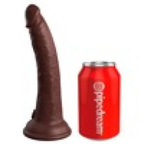King Cock Elite - 7" (21 cm) Vibrating + Dual Density Silicone Cock with Remote, black