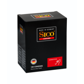 SICO Sensitive, Extra Thin Condoms, Latex, 18 cm (7 in), Ø 5,2 cm (2,0 in), 100 pcs