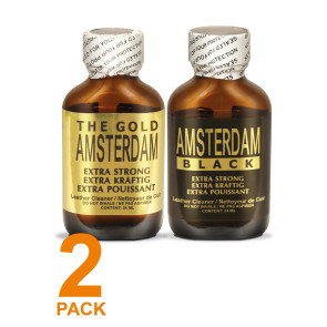 AMSTERDAM Gold/Black Mix Poppers big - 24ml "Cleverpack" | 2er-Mix-Box minus 15%